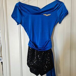 Black and blue dance costume